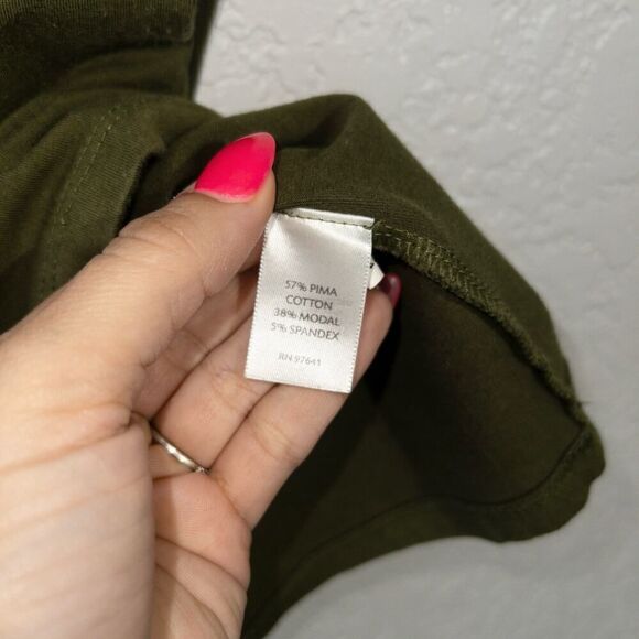 J.‎ Jill Olive Green Sleeveless Shirt Dress Size Medium Petite - Picture 4 of 5